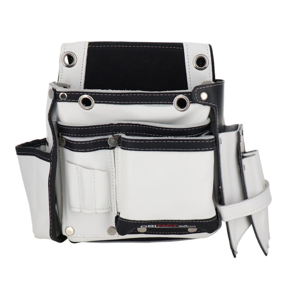 三共コーポレーション　ＤＢＬＴＡＣＴ　本革卓越　釘袋　２段　サイドケース付　ホワイト　ＤＴＬ－９９－ＷＨ