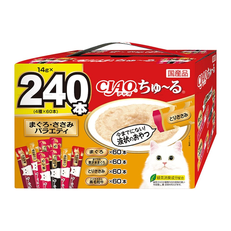ＣＩＡＯ（チャオ）ちゅ～る　まぐろ・ささみバラエティ１４ｇ×２４０本入