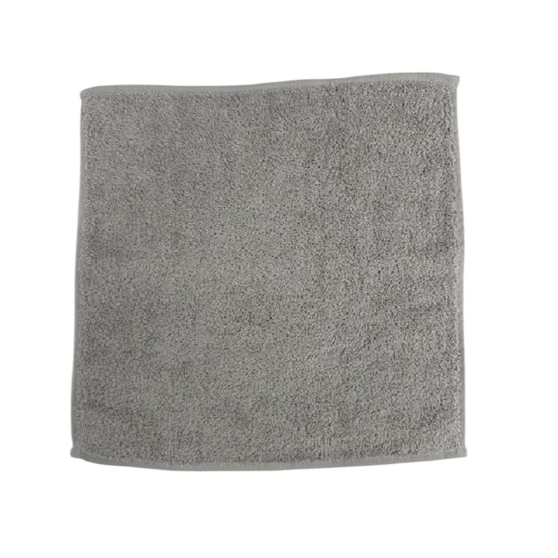 林　日本製　ペールカラー　タオルハンカチ　グレー