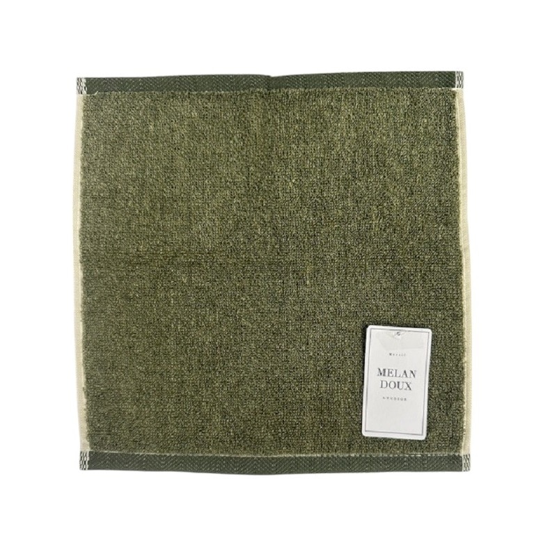 林　リバーシブルカラー　タオルハンカチ　グリーン