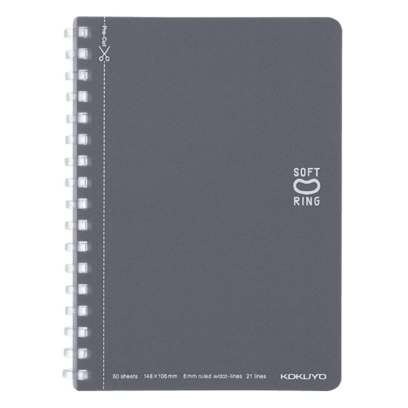 コクヨ　ソフトリングノート　Ａ６　ダークグレー