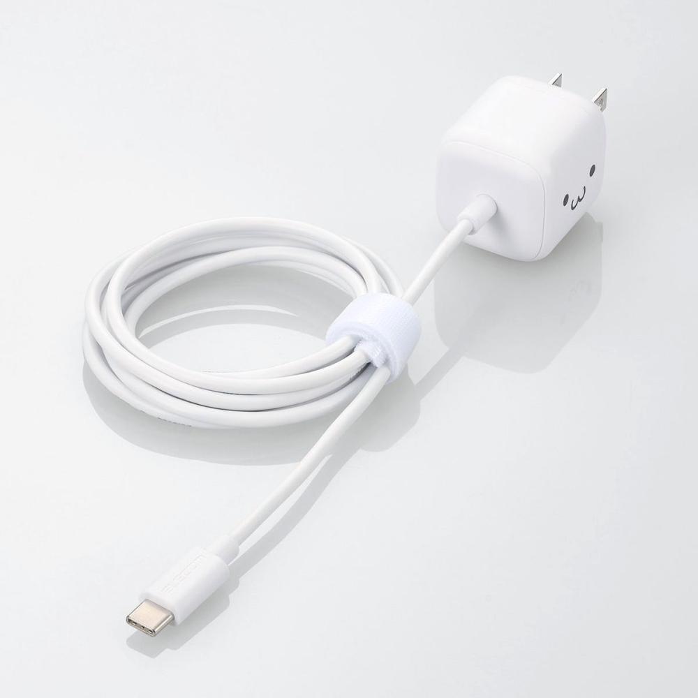 エレコム　ＡＣ充電器　ＰＤ対応２０Ｗ　ＵＳＢ　Ｃケーブル一体型　１．５ｍ　ホワイト　ＭＰＡ－ＡＣＣＰ７４２０ＷＦ