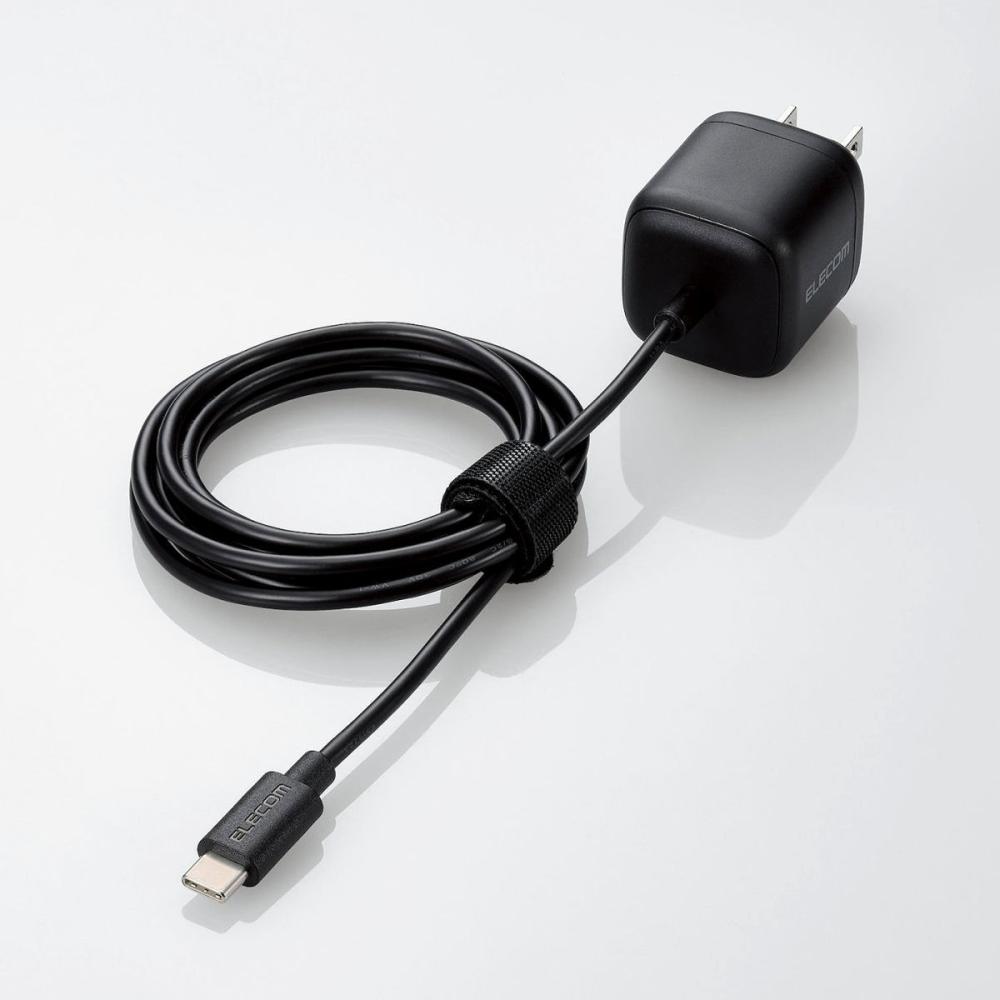 エレコム　ＡＣ充電器　ＰＤ対応２０Ｗ　ＵＳＢ　Ｃケーブル一体型　１．５ｍ　ブラック　ＭＰＡ－ＡＣＣＰ７４２０ＢＫ