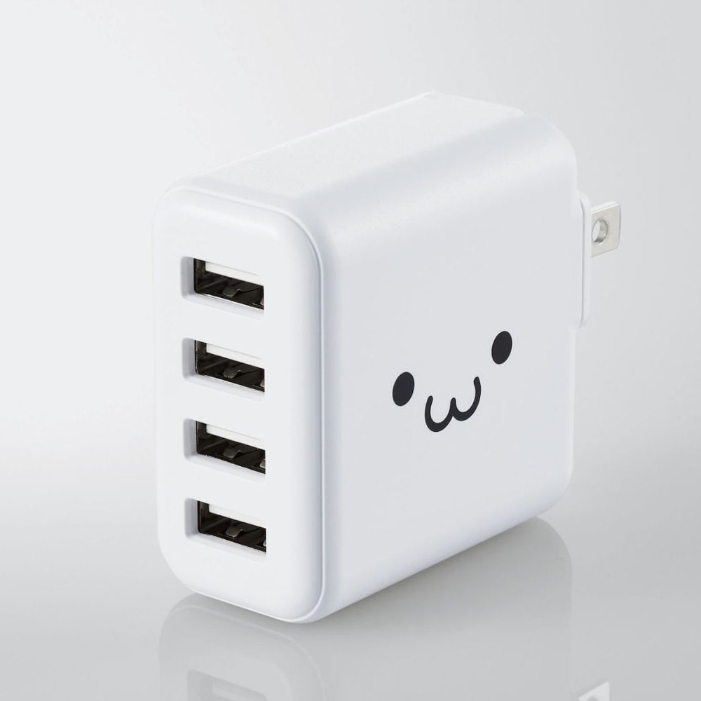 エレコム　ＡＣ充電器　４．８Ａ　４ポート　ホワイト　ＭＰＡ－ＡＣＵ１３ＷＦ