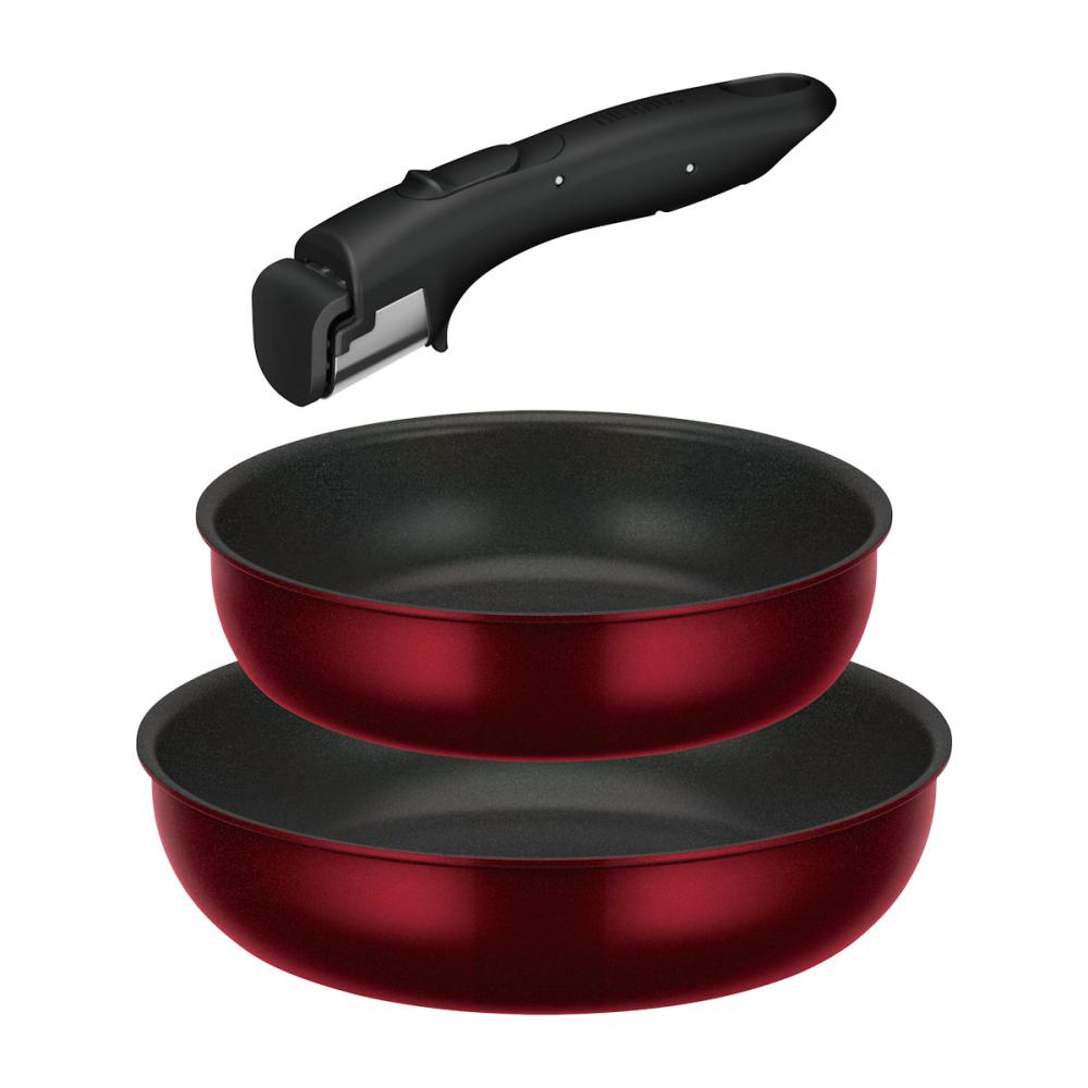 サーモス　ＩＨ対応　取っ手のとれるフライパン３点セット　ディープレッド　ＫＳＤ－３Ａ　ＤＲ