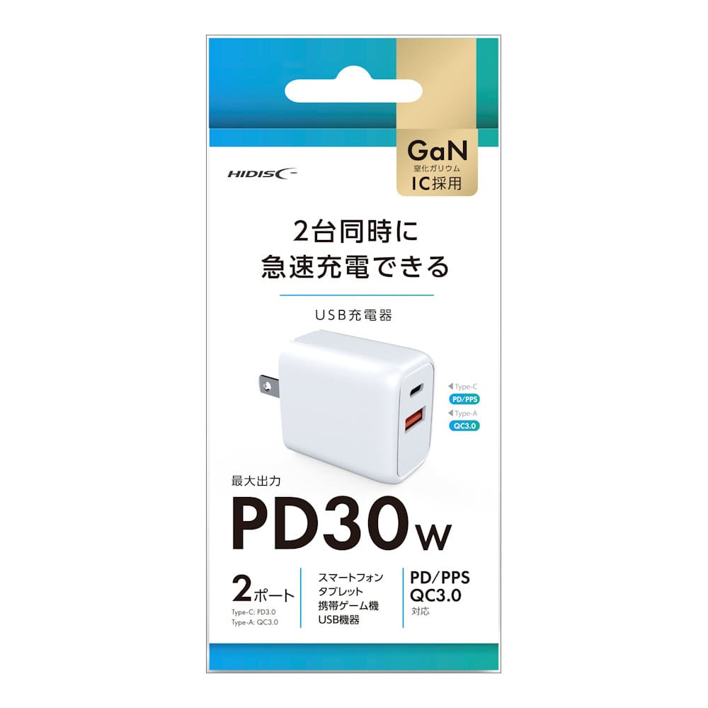 磁気研究所　ＡＣ充電器　ＰＤ対応３０Ｗ　Ｔｙｐｅ－Ｃ＋Ａ　２ポート　ホワイト