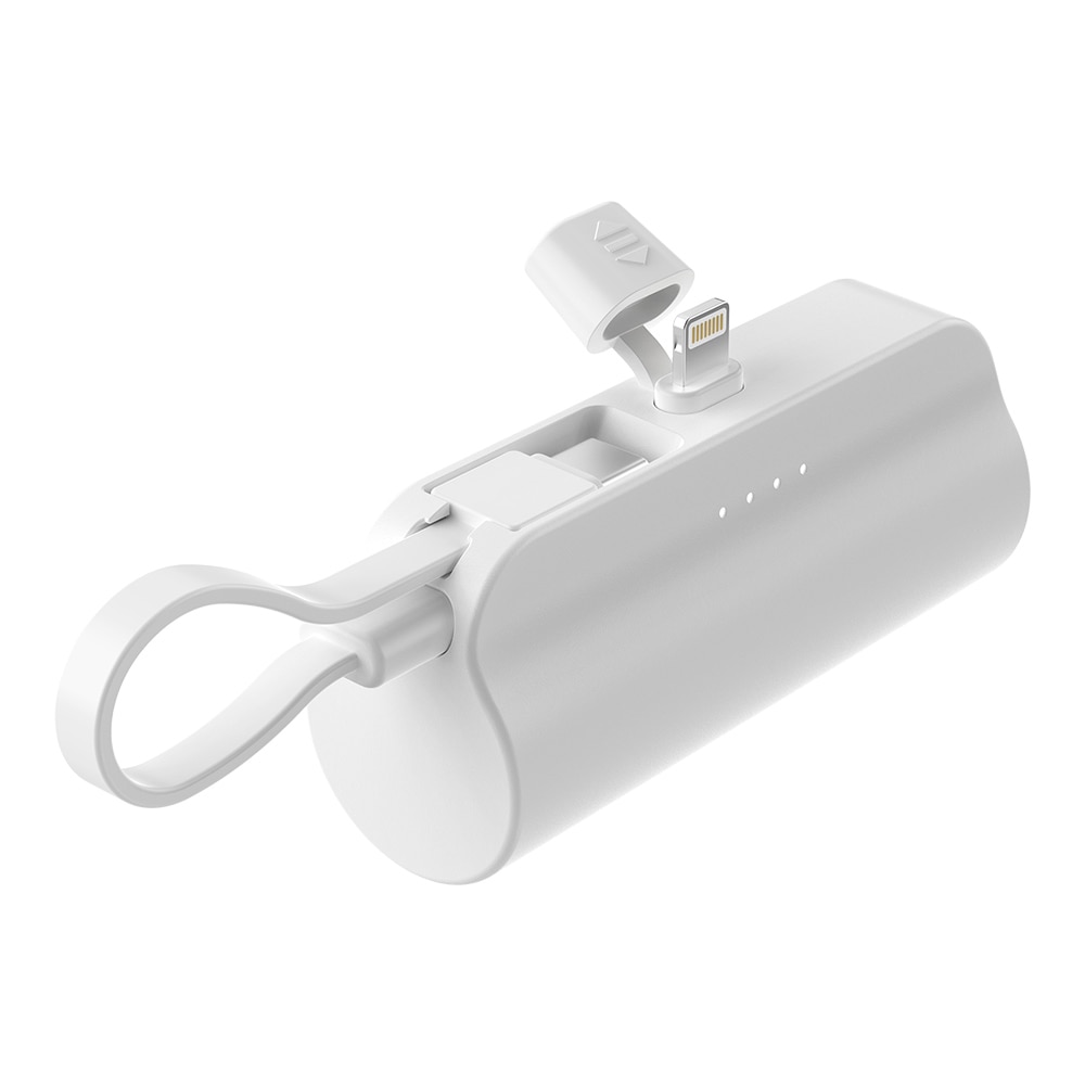 ＨＩＤＩＳＣ　ライトニング直挿しモバイルバッテリー　白　５０００ｍＡｈ