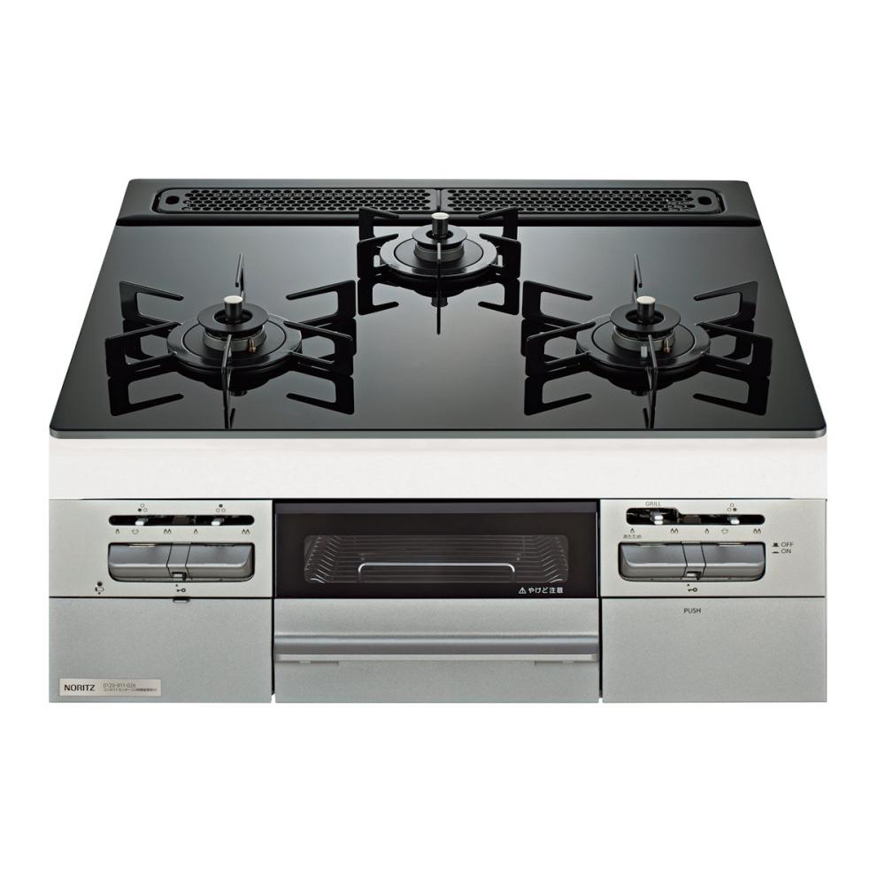 ノーリツ　ビルトインコンロ　ファミ　６０ｃｍタイプ　ブラックガラストップ　都市ガス用　ＮＷＶ６Ｐ１Ｖ　１３Ａ