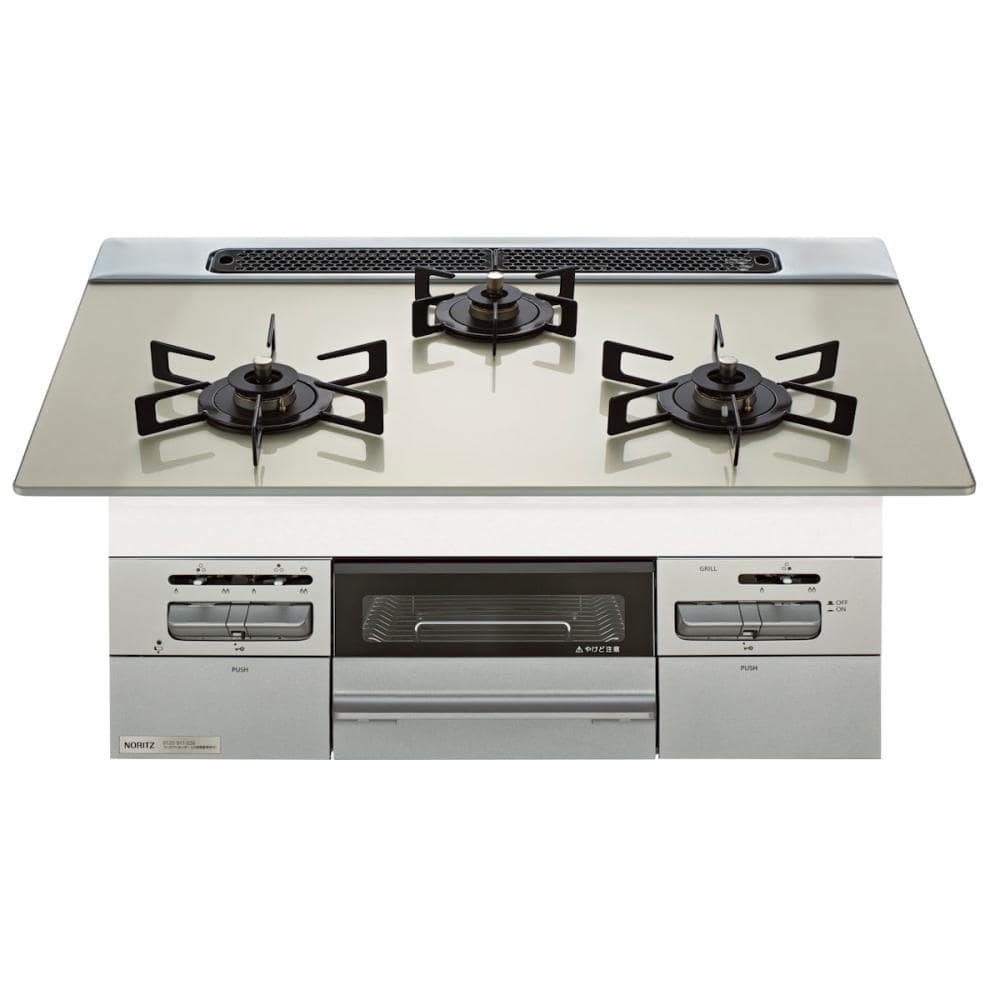 ノーリツ　ビルトインコンロ　ミッケ　７５ｃｍタイプ　ムーンシルバーガラストップ　ＬＰガス用　ＮＷＶ７ＡＰ２ＶＣ　ＬＰＧ