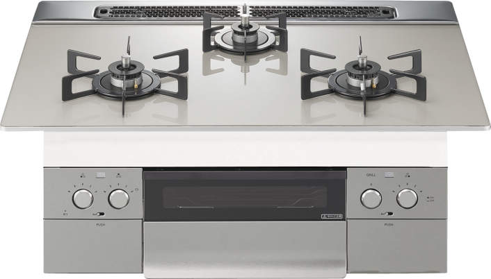 ノーリツ　ビルトインコンロ　ネスト　７５ｃｍタイプ　ムーンシルバーガラストップ　ＬＰガス用　ＮＷＵ６Ｐ２ＳＴＥ　ＬＰＧ