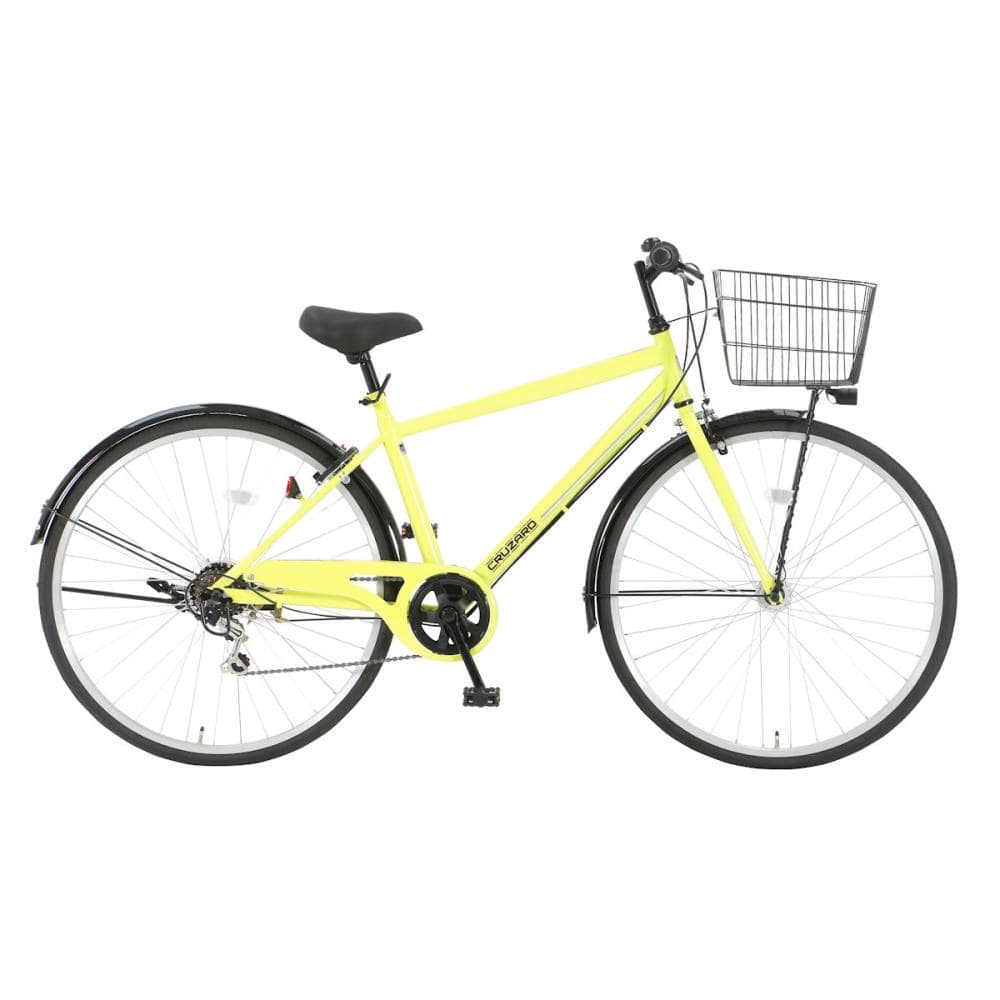 ＣＲＵＺＡＲＤ（クルザード）　カゴ付クロスバイク　パンクしにくい　２７インチ　ミントイエロー　２５
