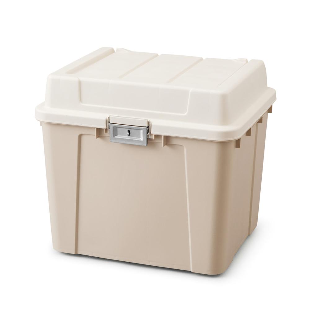 アイリスオーヤマ　密閉バックルストッカー　６９Ｌ　本体：アイボリー／フタ：ベージュ　ＫＢ－５４０