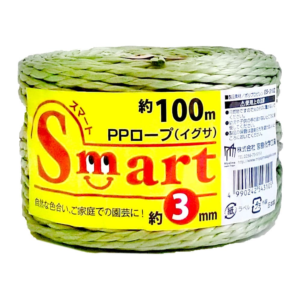 宮島化学工業　スマートＰＰロープ　イグサ　３ｍｍ×１００ｍ