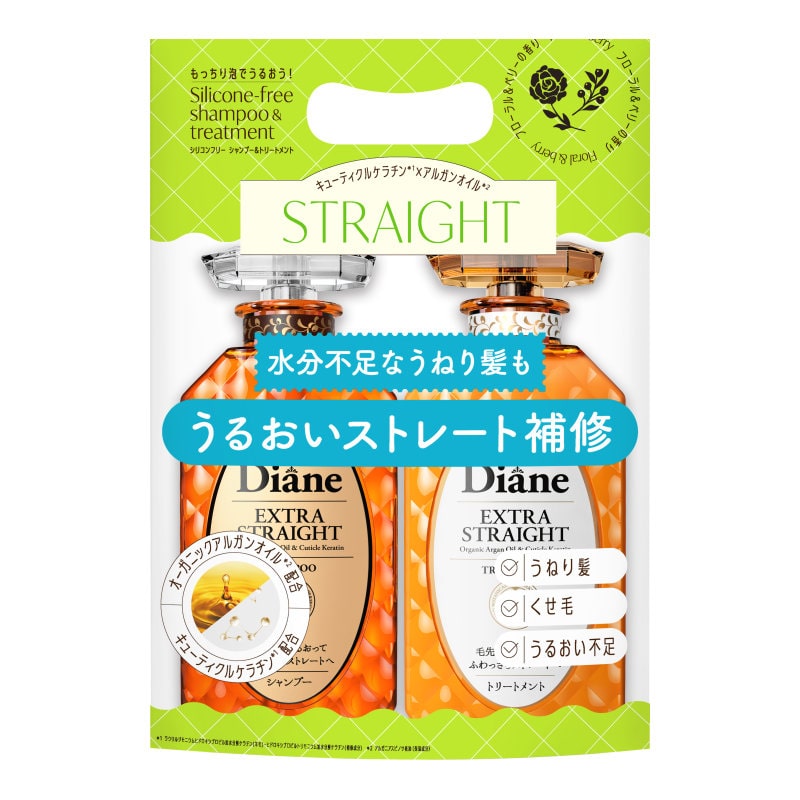 ダイアン　パーフェクトビューティ　エクストラストレートシャンプー＆トリートメント　ペアセット　４５０ｍＬ×２本入り