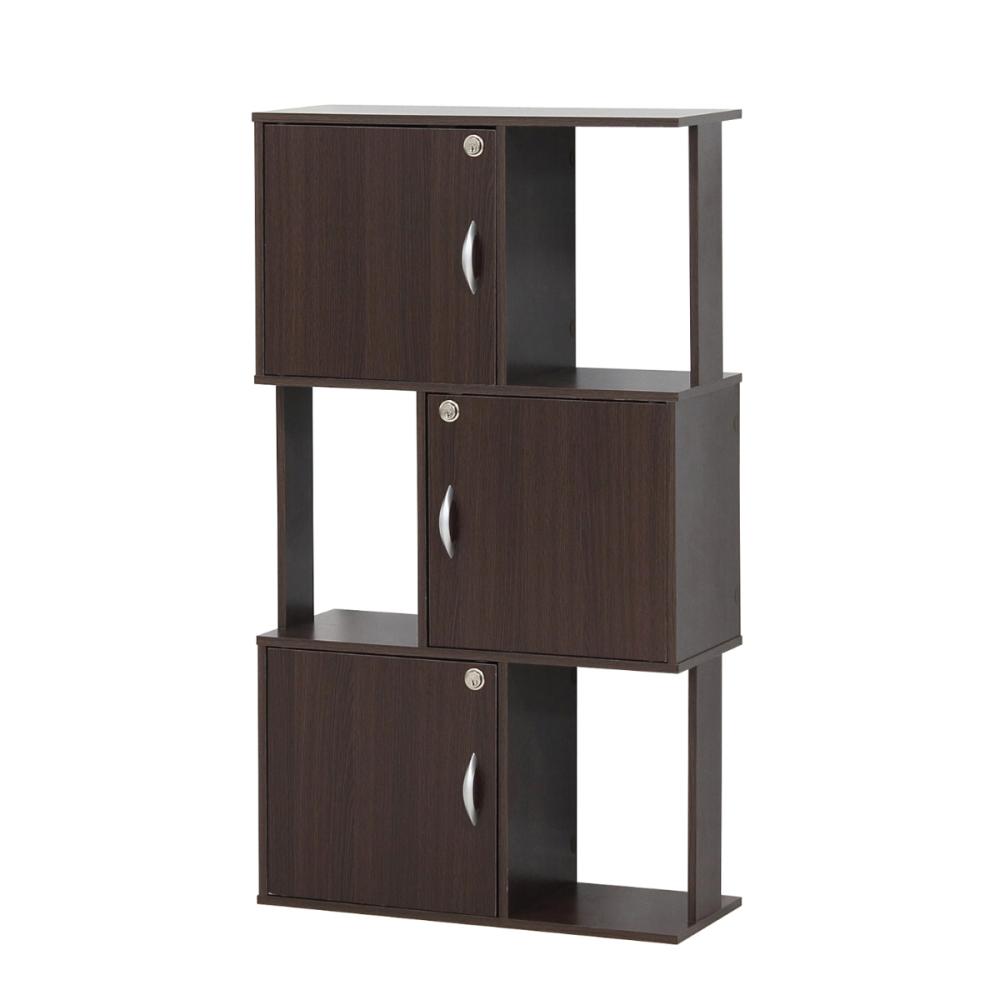 クロシオ　ラック鍵付き３段　ブラウン　３９４１０