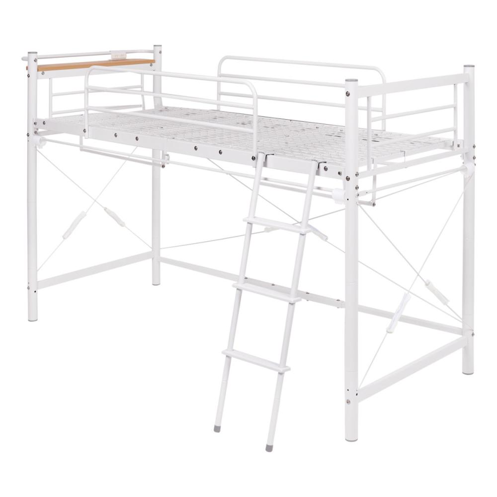 萩原　パイプロフトベッド　ホワイト　寝台の高さ１０６ｃｍ　ＫＨ－３６９０ＷＨ