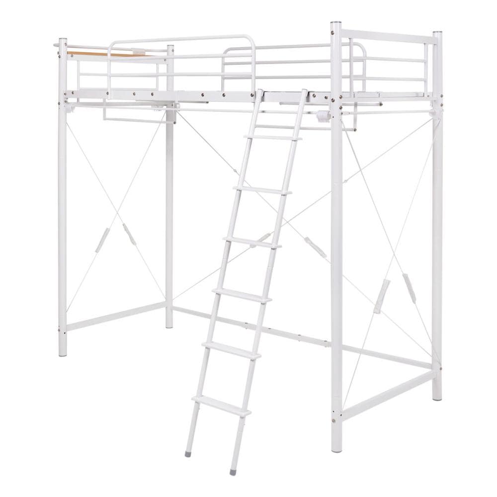 萩原　パイプロフトベッド　ホワイト　シングル　寝台の高さ１７６ｃｍ　ＫＨ－３６９３ＷＨ