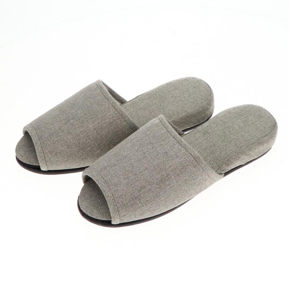 アテーナライフ　前開きつり込みスリッパ　グレー　フリーサイズ