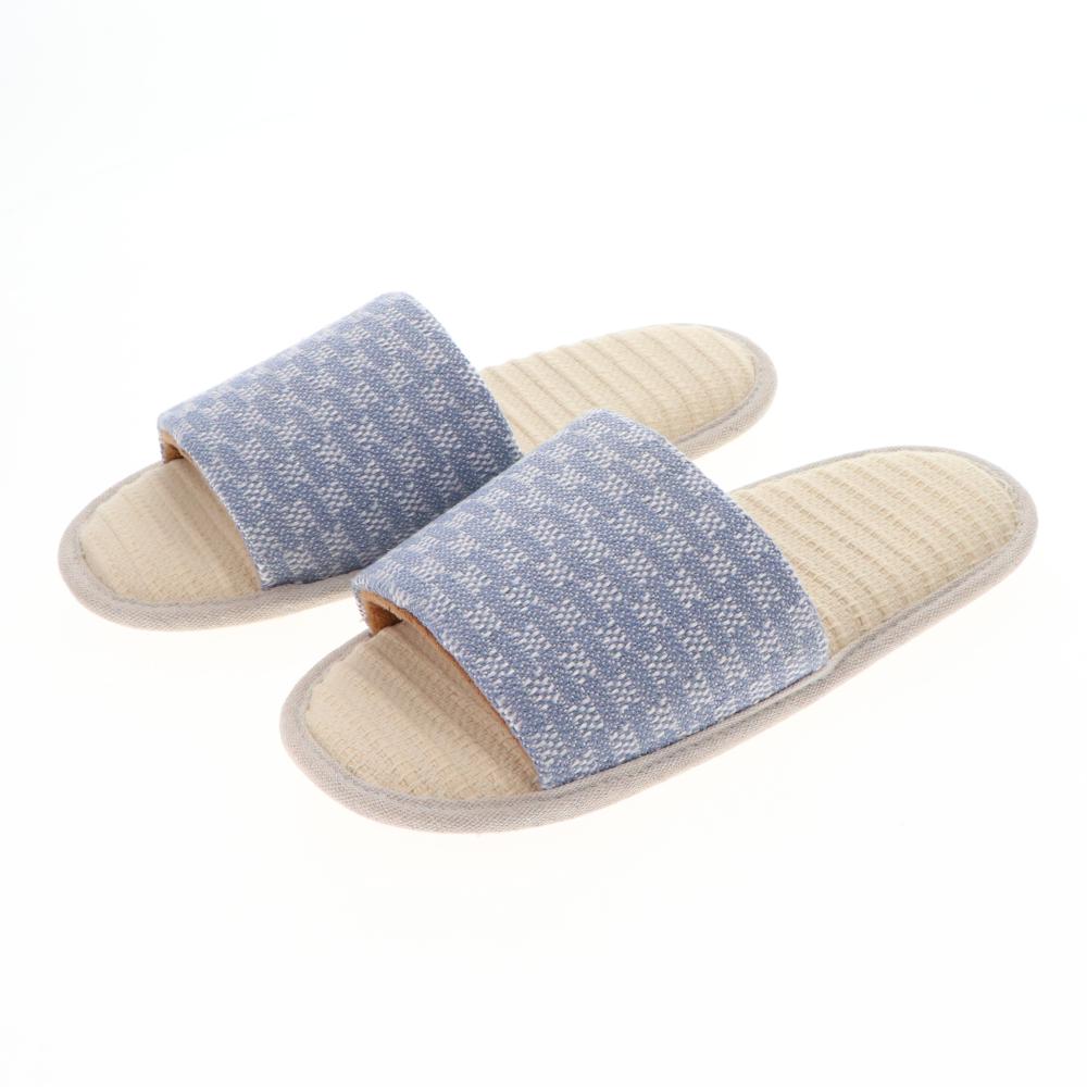 アテーナライフ　ふんわりコットン風スリッパ　ライトブルー　Ｌ