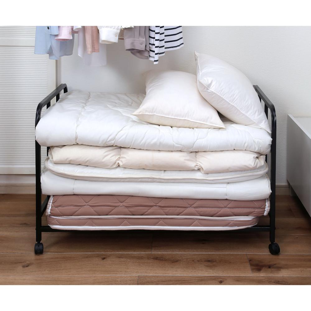 谷村実業　カバー付き布団収納ラック　黒　ＴＡＮ－２６８