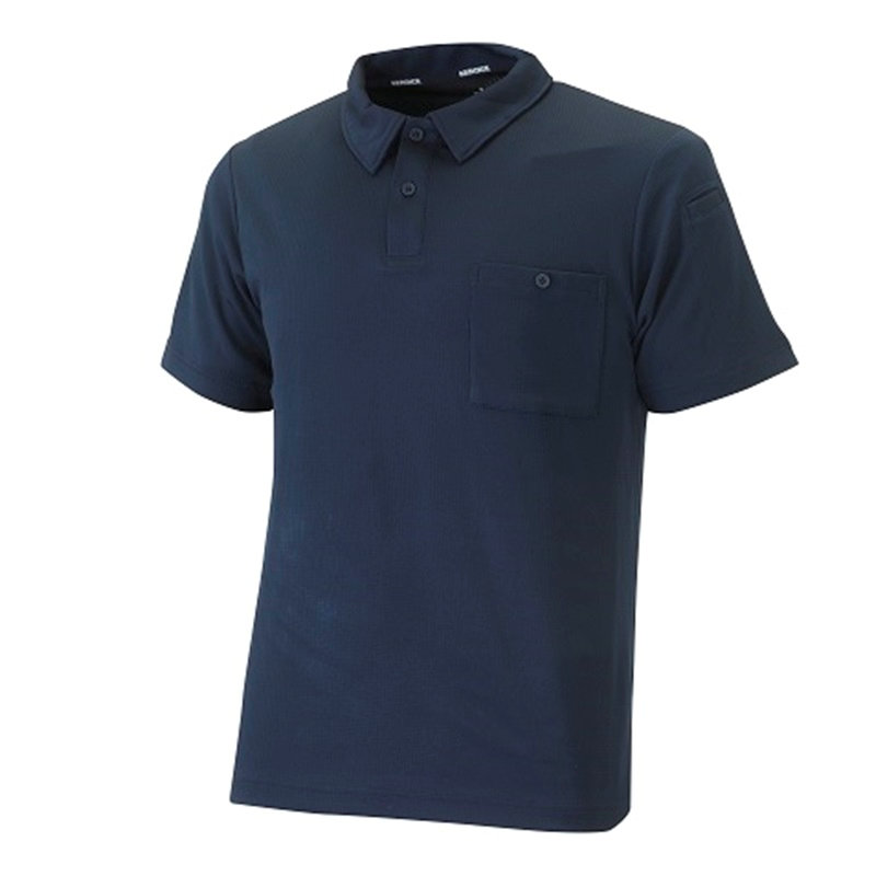 Ｋ＋ＷＯＲＫＳ　持続冷感エアロアイスポロシャツ　ネイビー　Ｌ