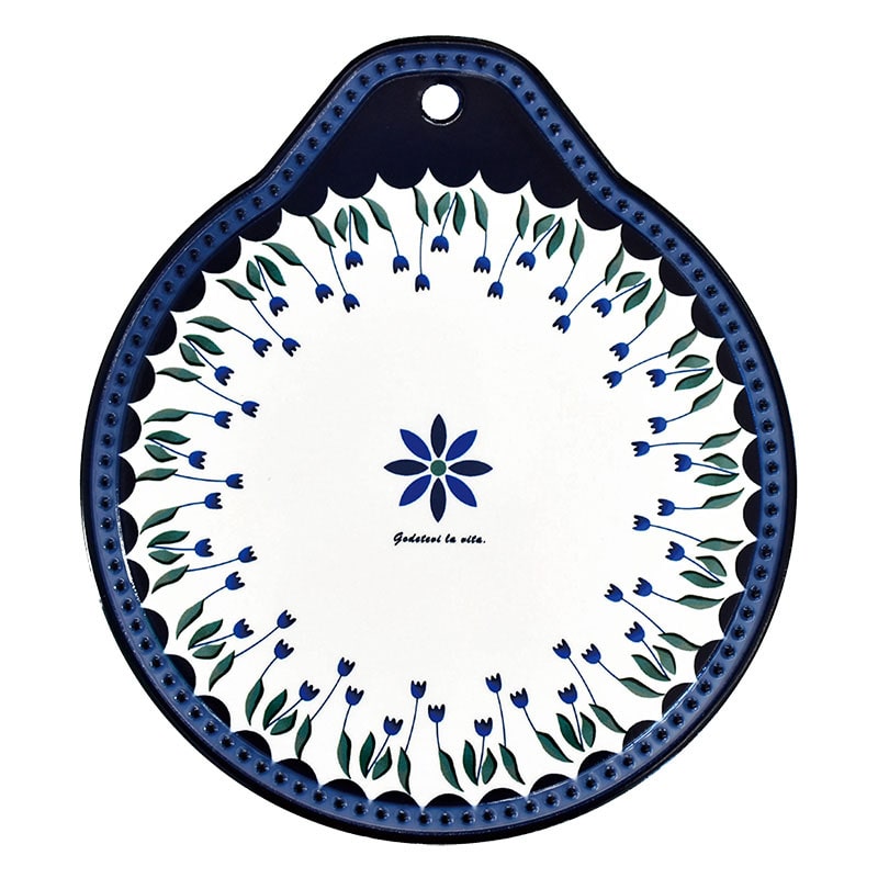 菊屋　セラミック鍋敷き　１９ｃｍ　花畑