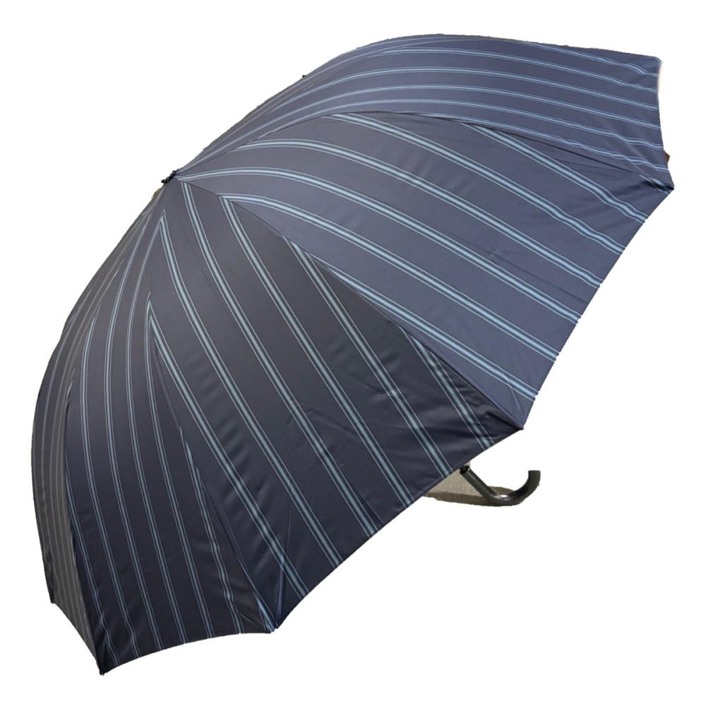 スギハラ　紳士７０ｃｍジャンプ傘　１２本骨　新ストライプ　ネイビー