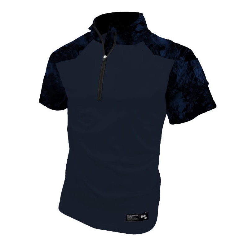 ボクラワークス　遮熱半袖Ｔシャツ　ジップアップ　紺　Ｍ　３６０２