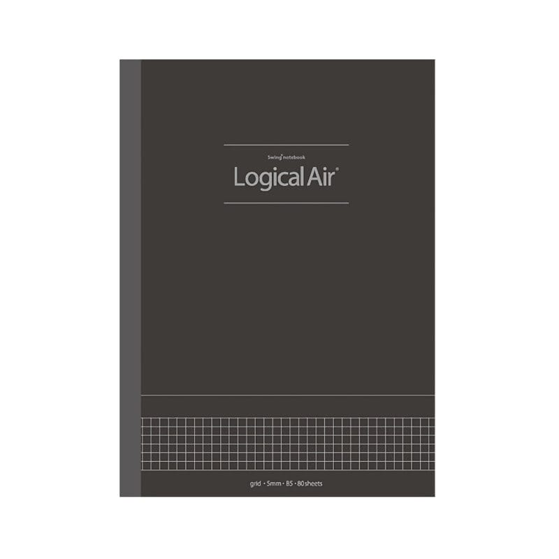 ロジカルエアーノートＢ５方眼５ｍｍ　８０枚ブラック