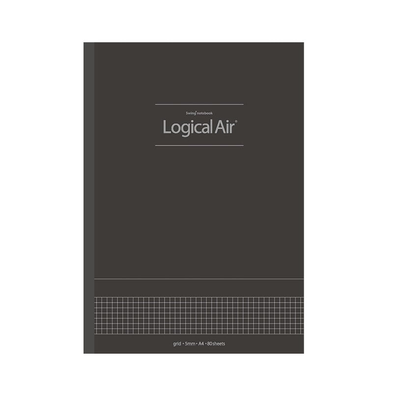 ロジカルエアーノートＡ４方眼５ｍｍ　８０枚ブラック