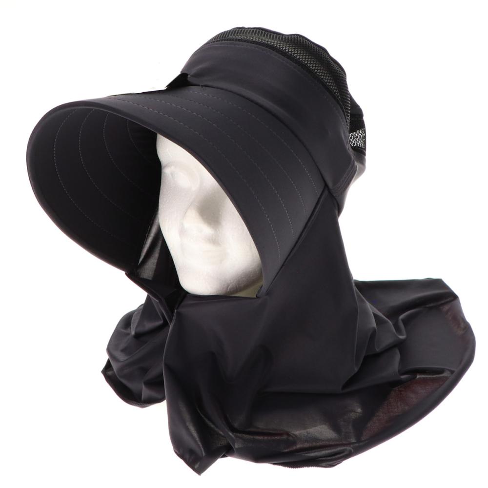 你的品牌名　接触冷感ＵＶカット農帽　チャコール