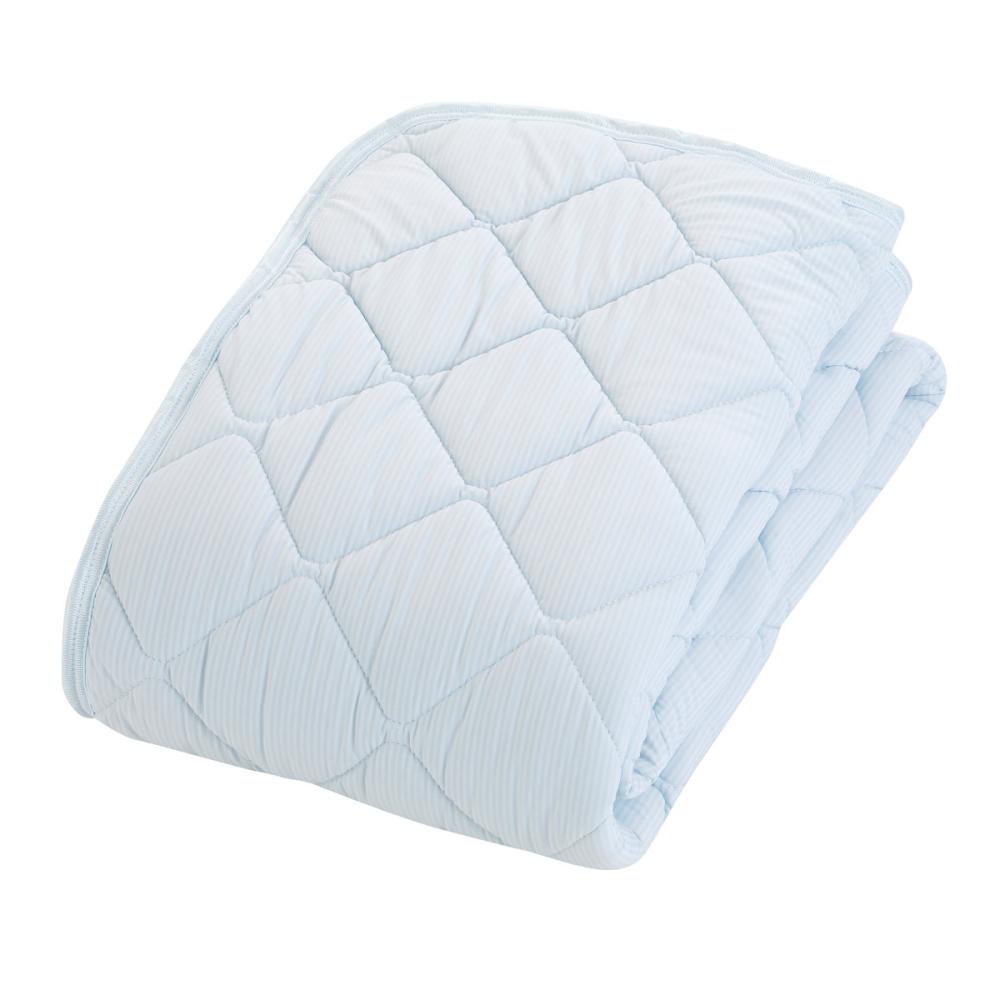 アテーナライフ　涼プラス　強冷感　もちもちリバーシブル敷パッド　ブルー　シングル　１００×２００ｃｍ