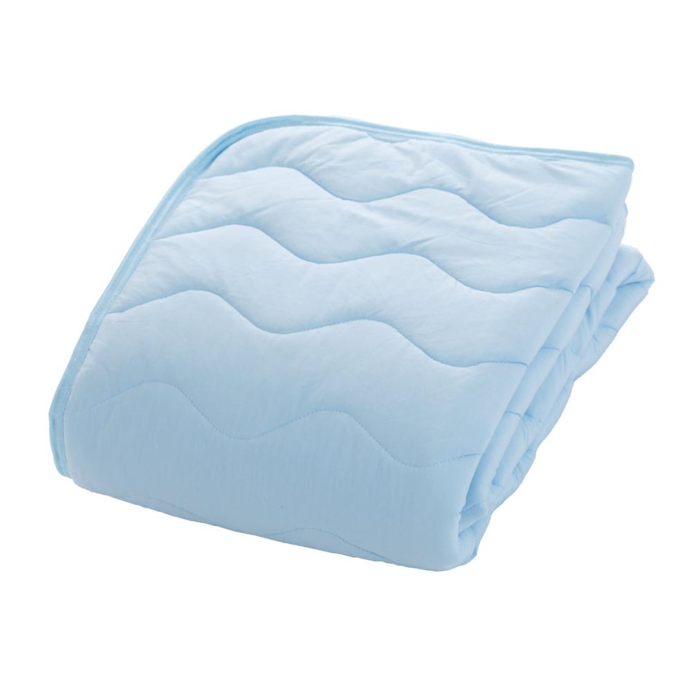 アテーナライフ　涼プラス　強冷感　サラサラもちもち敷パッド　ブルー　シングル　１００×２００ｃｍ