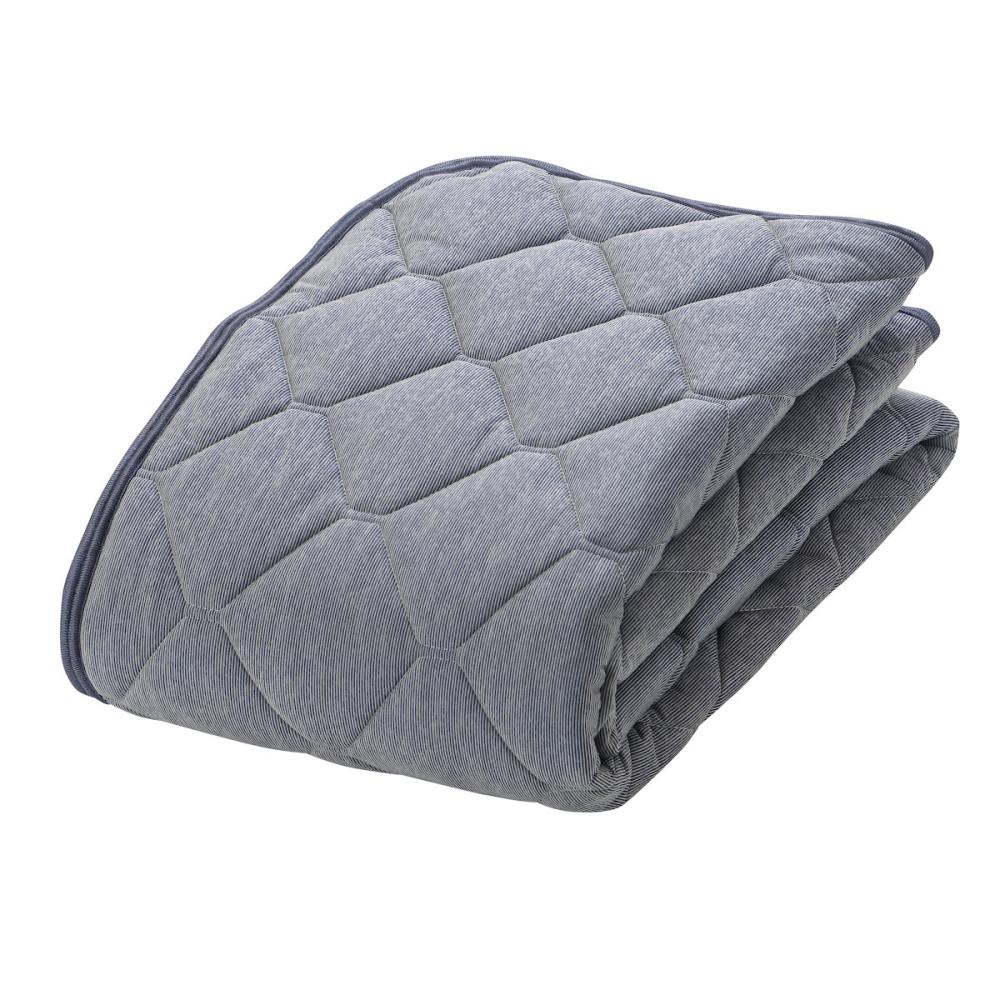 アテーナライフ　涼プラス　超冷感　リバーシブル敷パッド　エアコンプラス　ネイビー　セミダブル　１２０×２００ｃｍ