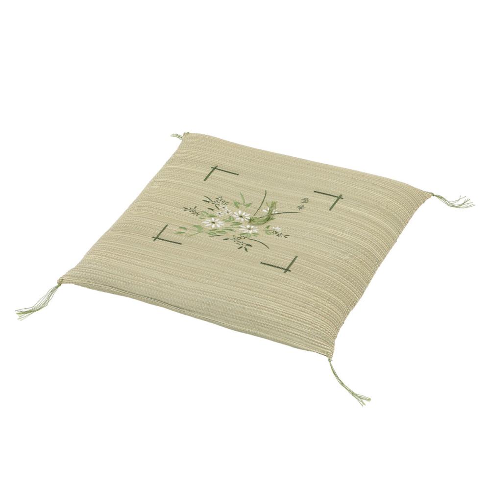 アテーナライフ　い草刺繍座布団　菊　５５×５５ｃｍ