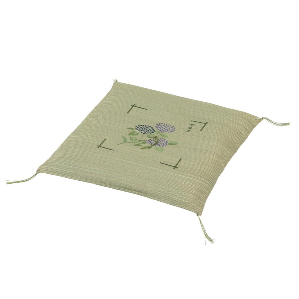 アテーナライフ　い草刺繍座布団　紫陽花　５５×５５ｃｍ