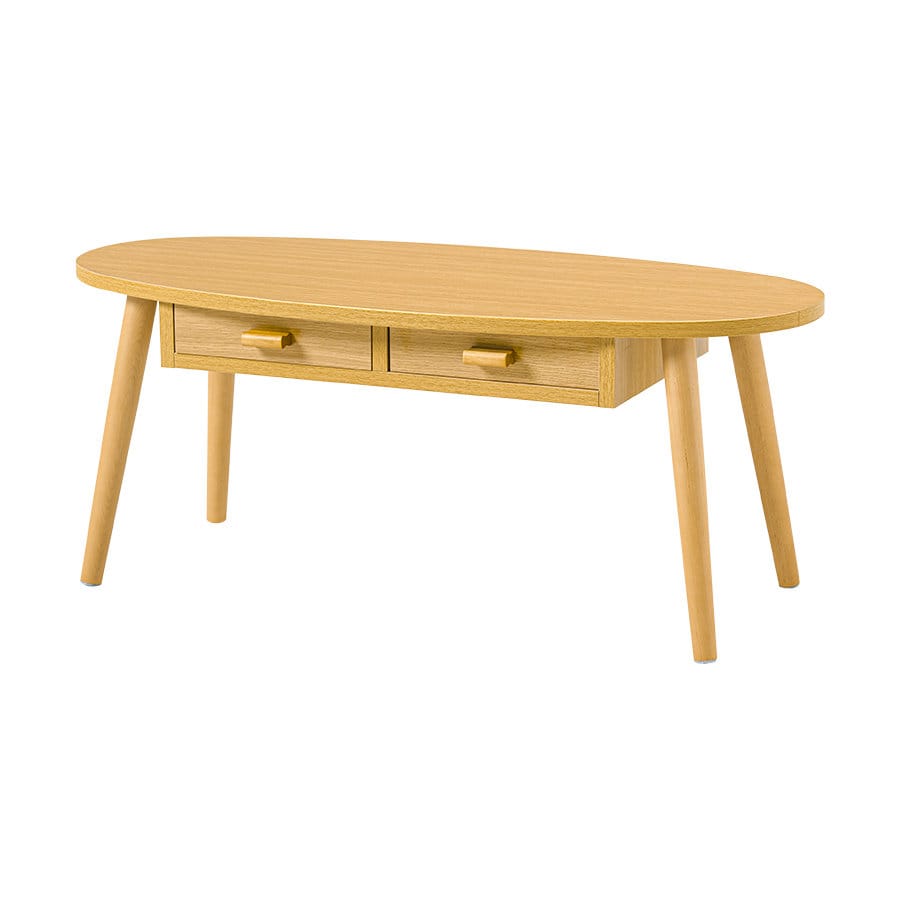 萩原　テーブル　オーバル　引出付き　幅９０ｃｍ　ナチュラル　ＭＴ－６３８０ＮＡ