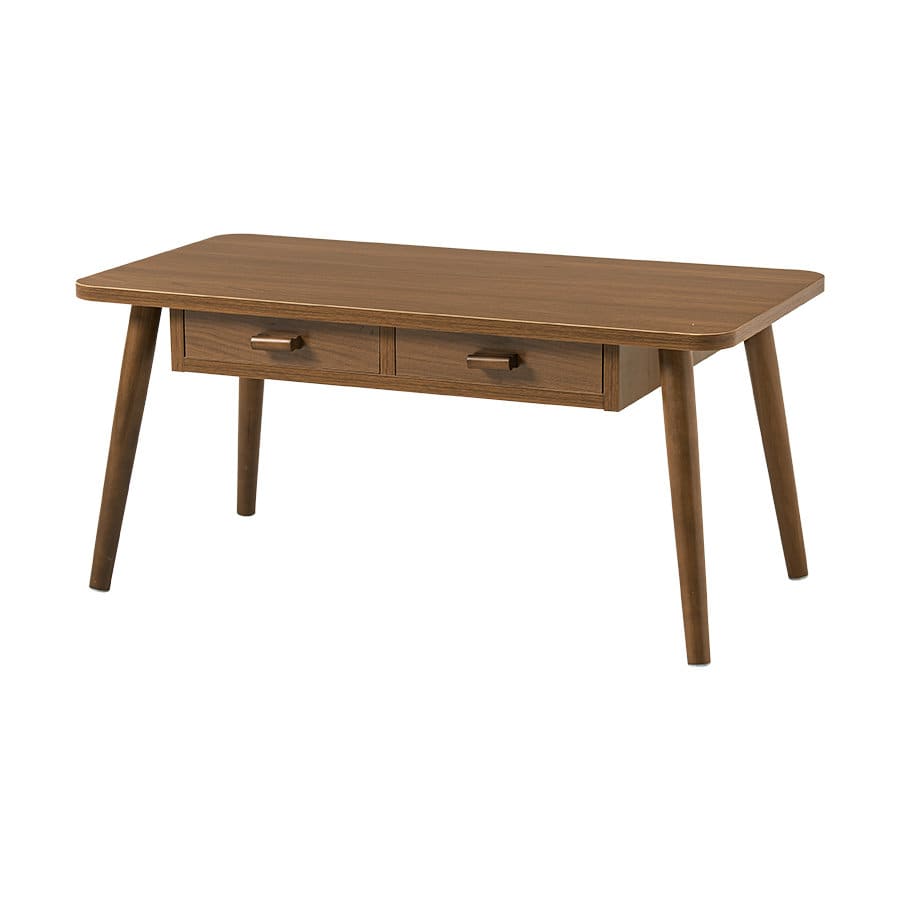 萩原　テーブル　スクエア　引出付き　幅８０ｃｍ　ブラウン　ＭＴ－６３８２ＢＲ