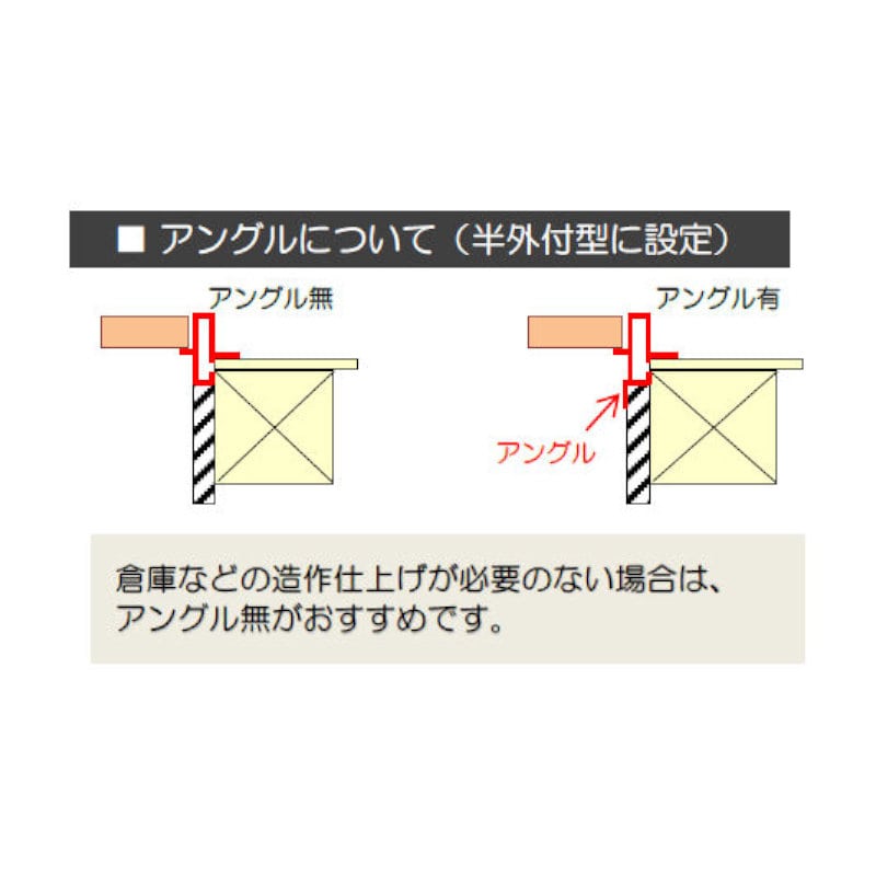 ロンカラー　フラッシュドア　半外付型　ランマ無　幅803mm高さ1820mmフラット　0818