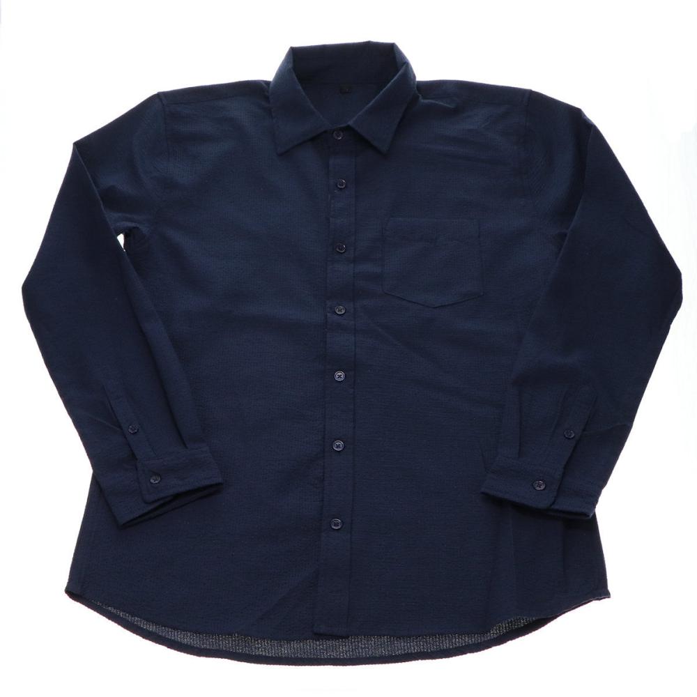 你的品牌名　肌離れの良い生地のシャツ　ネイビー　Ｌ