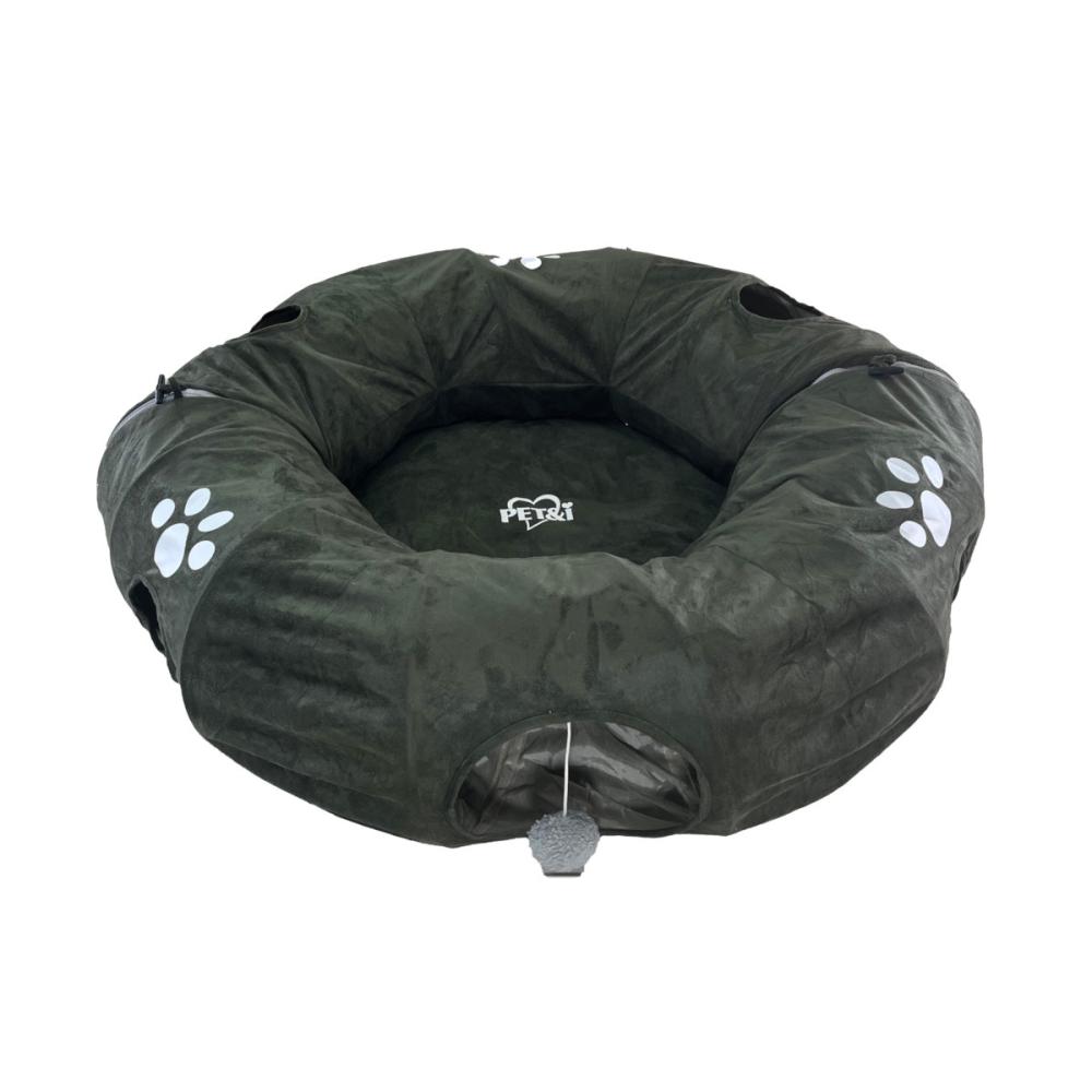 ペットアイ　まるでドーナツ　トンネルベッド　カーキ