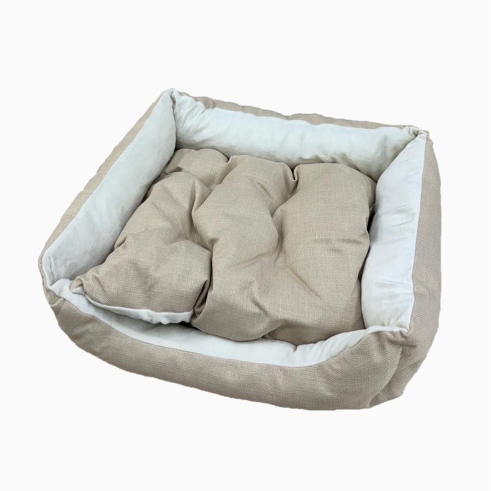 Ｐｅｔａｍｉ　ペットベッド　スクエア　ベージュ／アイボリー　Ｍ