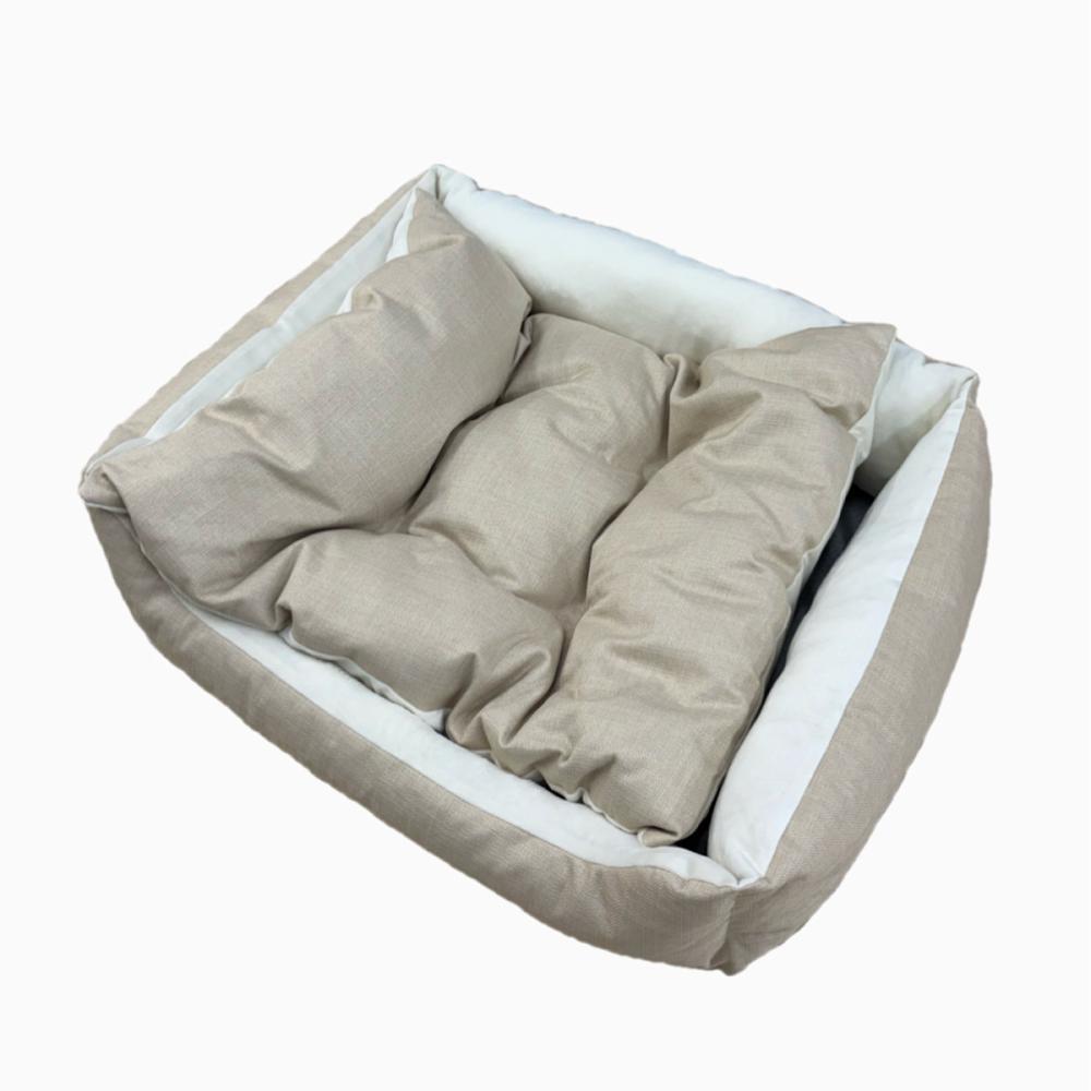 Ｐｅｔａｍｉ　ペットベッド　スクエア　ベージュ／アイボリー　Ｌ