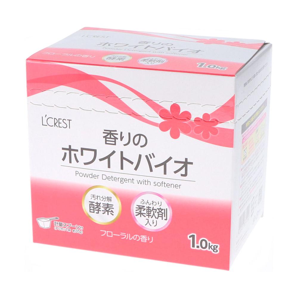 Ｌ’ＣＲＥＳＴ（ルクレスト）　香りのホワイトバイオ　洗濯用洗剤　柔軟剤入り　計量スプーン付き　本体　１ｋｇ