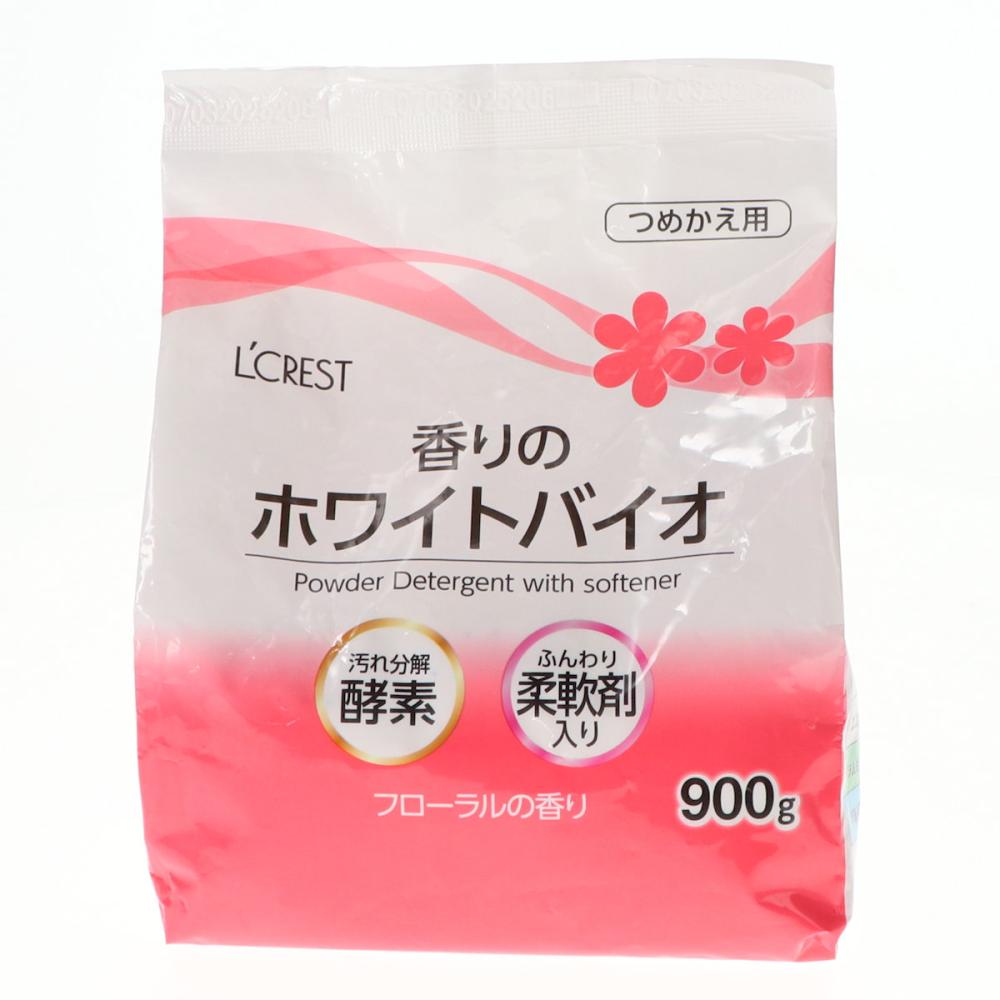 Ｌ’ＣＲＥＳＴ（ルクレスト）　香りのホワイトバイオ　柔軟剤入り　詰替用　９００ｇ