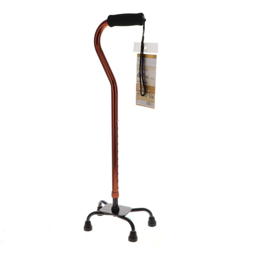 Ｌ’ＣＲＥＳＴ（ルクレスト）　しっかり支える４点杖　ブラウン