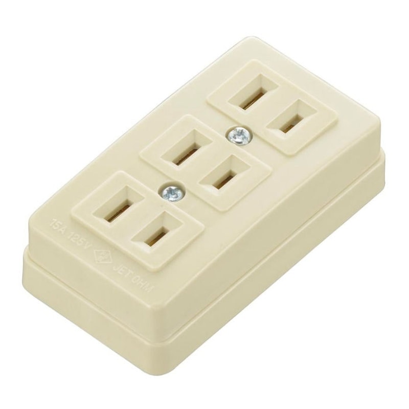 オーム電機　角型３口トリプルコンセント　ＨＳ－ＲＫ３／Ｐ