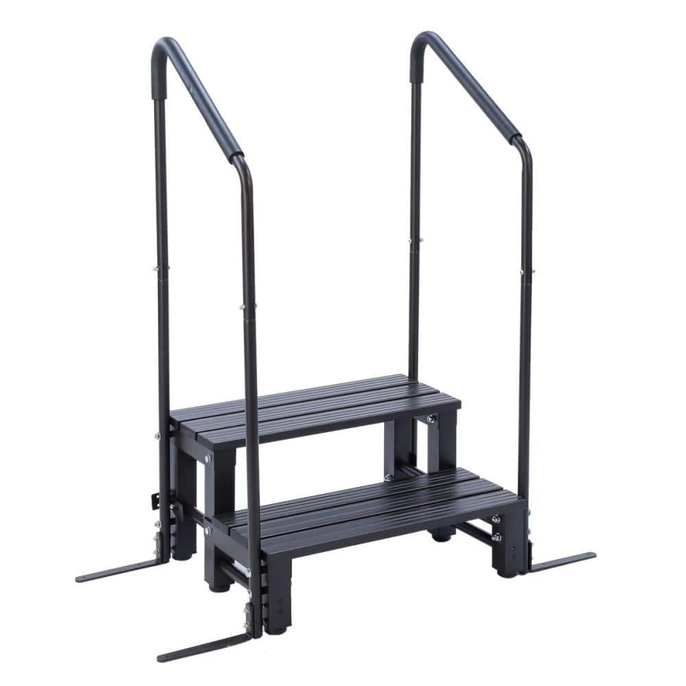 谷村実業　安心両手すり付きアルミステップ２段　ＴＡＮ－９６８