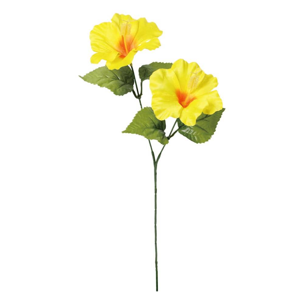 造花　ハイビスカススプレー　イエロー　ＦＳ－８３８７　Ｙ