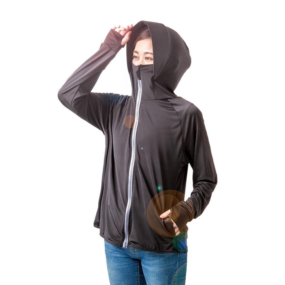 アルファックス　ＵＶプロテクトパーカーシャイン　Ｍ　ブラック